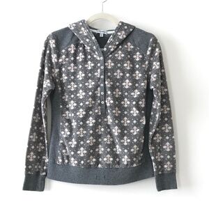 Olsenboye Gray Fleece Snowflake Pullover Sweatshirt Hoodie